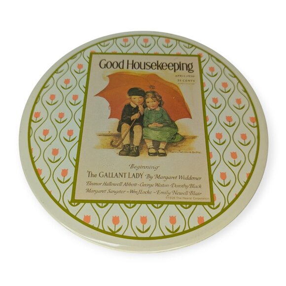 Vintage Cheinco Good Housekeeping Tin Hot Pad Square & Circle Set of 2 - Picture 4 of 9